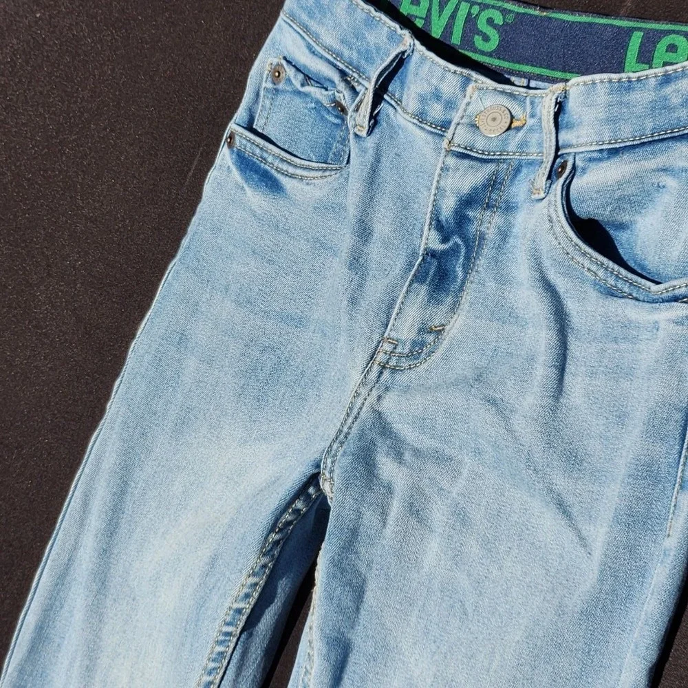 Levi's 511 Boys Size 14 Skinny Slim Fit Light Wash Blue Denim Jeans Pockets